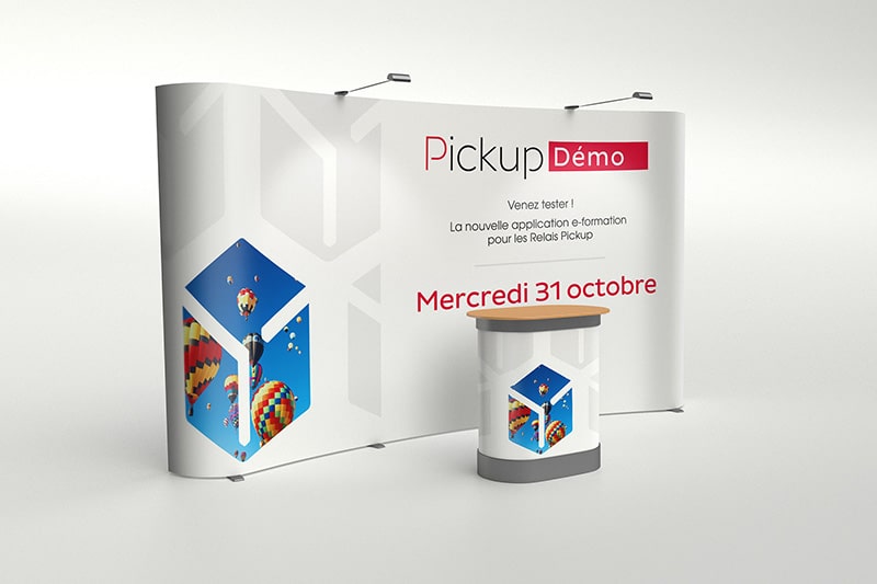 Stand parapluie imprimé par Signum Imprimerie